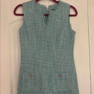 Sleeveless Textured Blue Dress